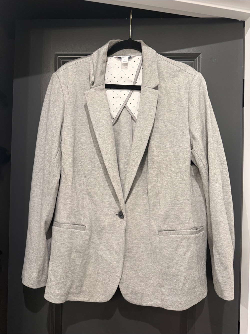 Old Navy Women’s Light Gray Single-Button Blazer Jacket